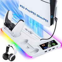 ROS PS5 Multi-Function Cooling Stand & Charging Dock (Slim/PRO Compatible)