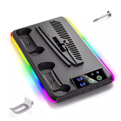 ROS PS5 Multi-Function Cooling Stand & Charging Dock (Slim/PRO Compatible)